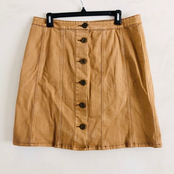 Pilcro & the Letterpress Denim Button A-line Skirt - Picture 2 of 8